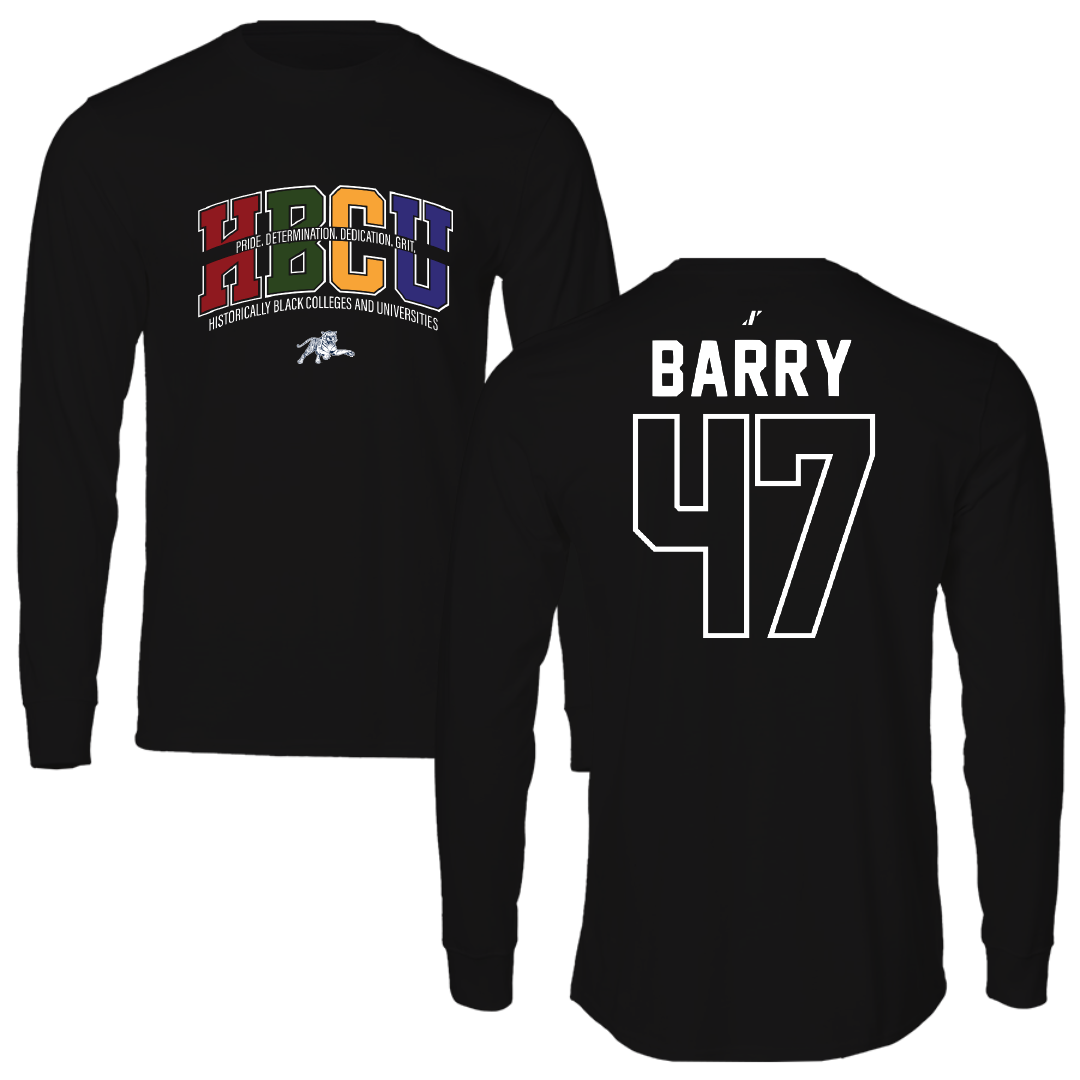 Jackson State University Football Black HBCU Performance Long Sleeve - #47 Jackson Barry