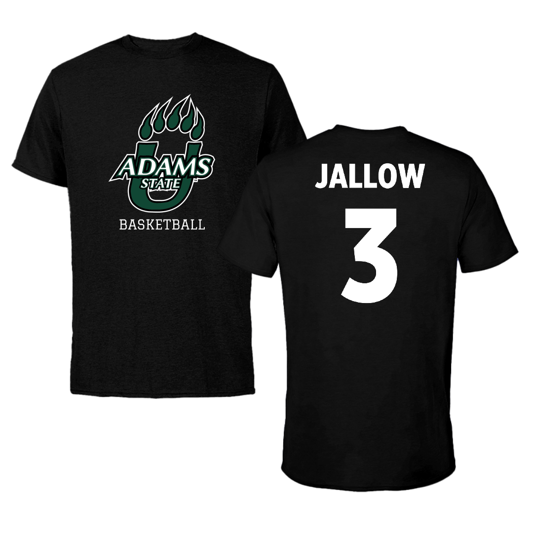 Adams State University Basketball (M) Black State Performance Tee - #3 Emilek Jallow