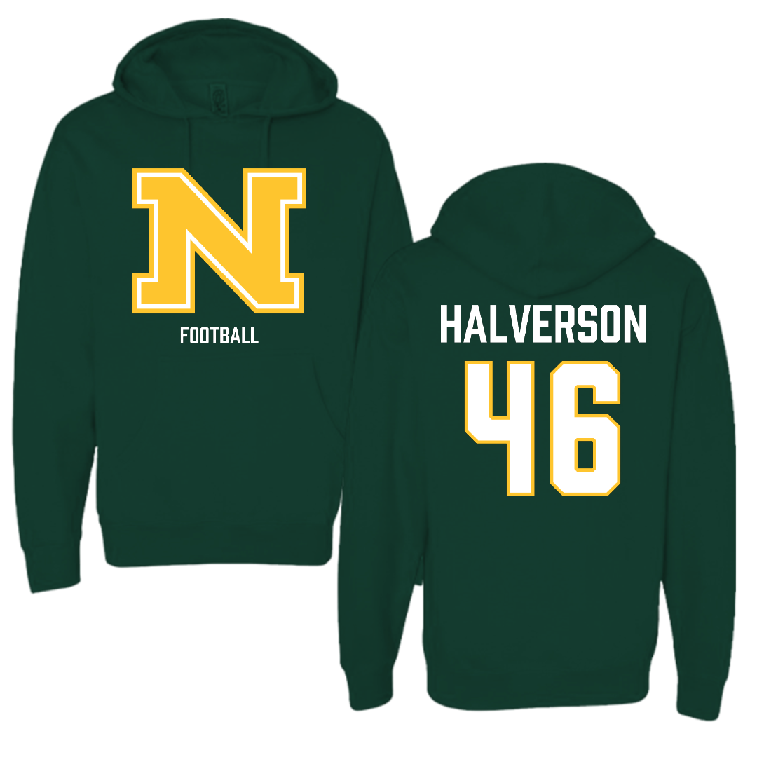 Northern Michigan University Football Forest Green Hoodie - #46 Owen Halverson