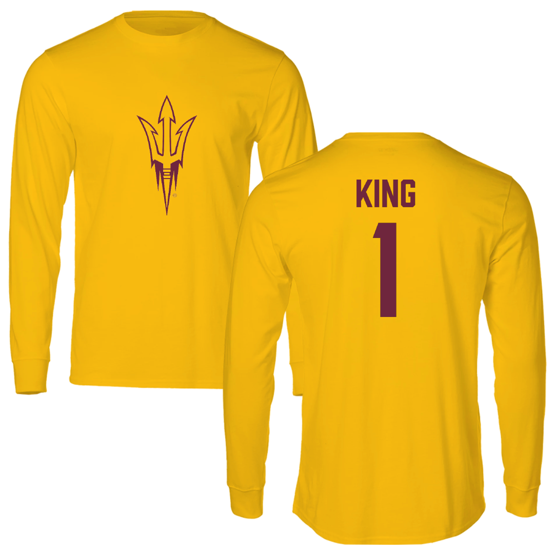 Arizona State University Baseball Gold Performance Long Sleeve - #1 Matt King