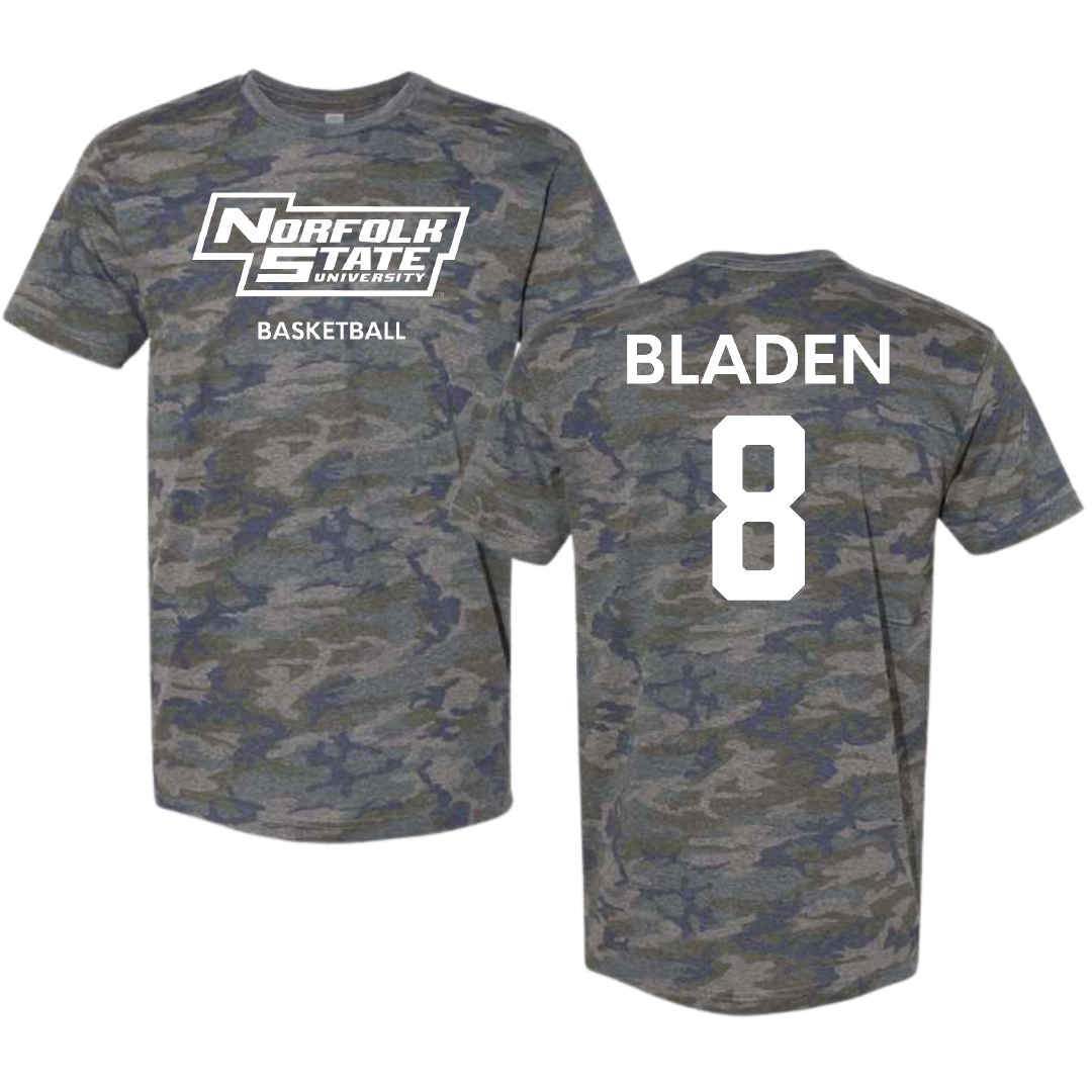 Norfolk State University Basketball (M) Vintage Camo Tee - #8 Tyrel Bladen