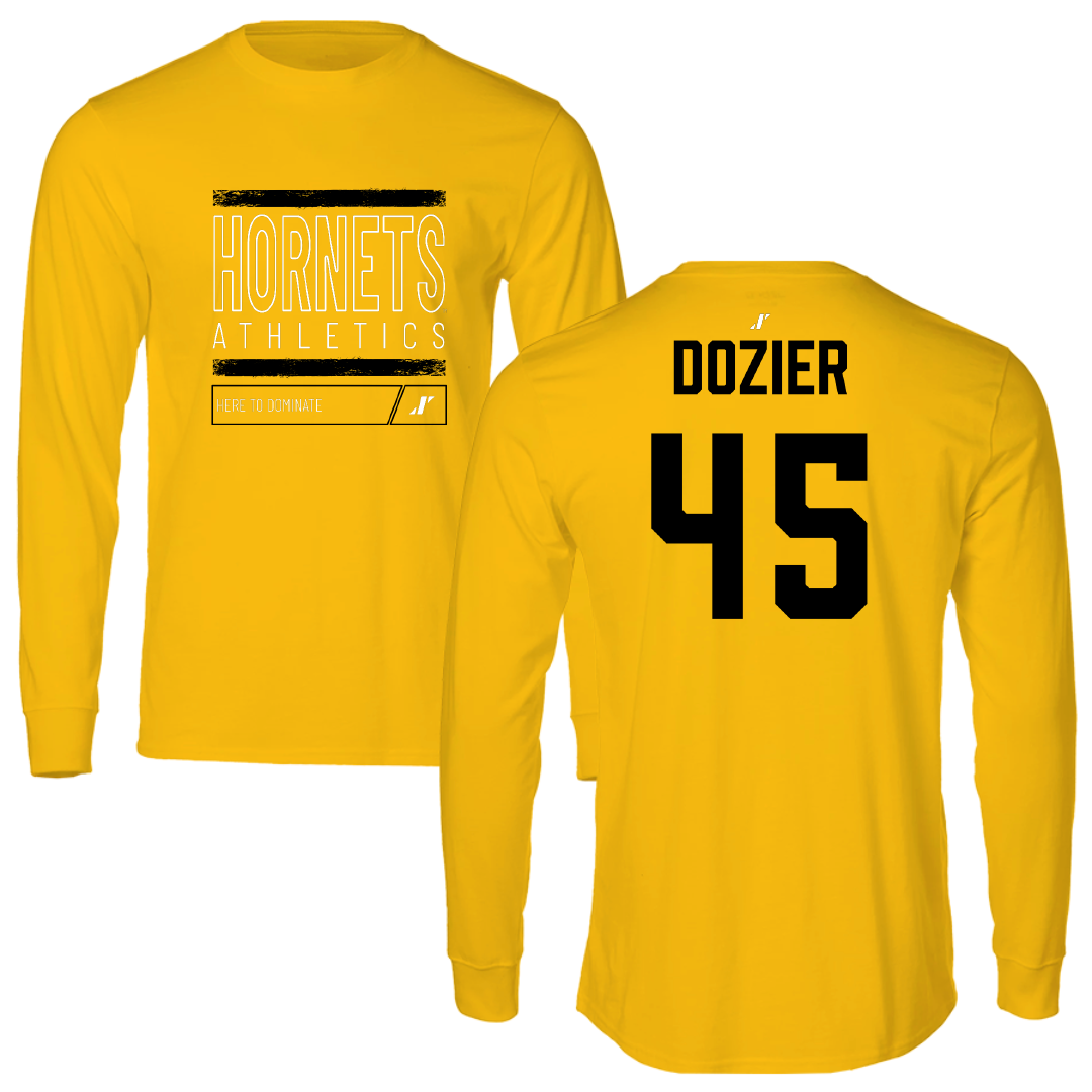 Alabama State University Football Gold Dominate Performance Long Sleeve - #45 Rico Dozier
