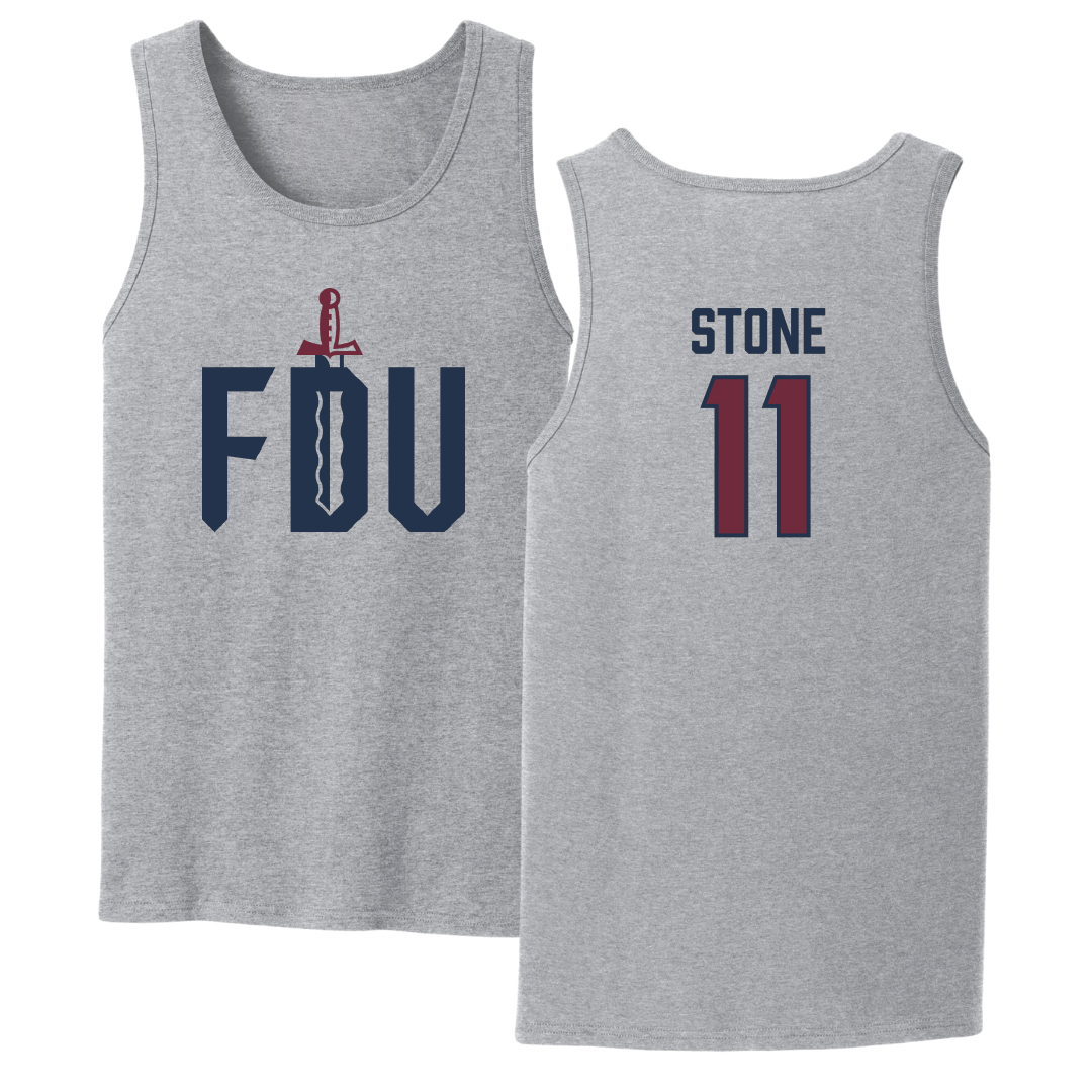 Fairleigh Dickinson University-Metropolitan Campus Softball Sport Gray Tank Top - #11 Ayden Stone