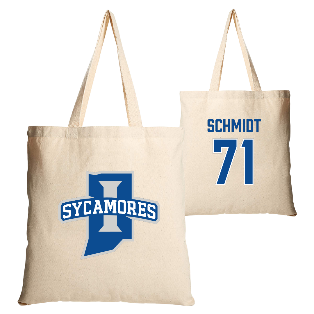 Indiana State University Football Tan Canvas Tote Bag - #71 Carter Schmidt