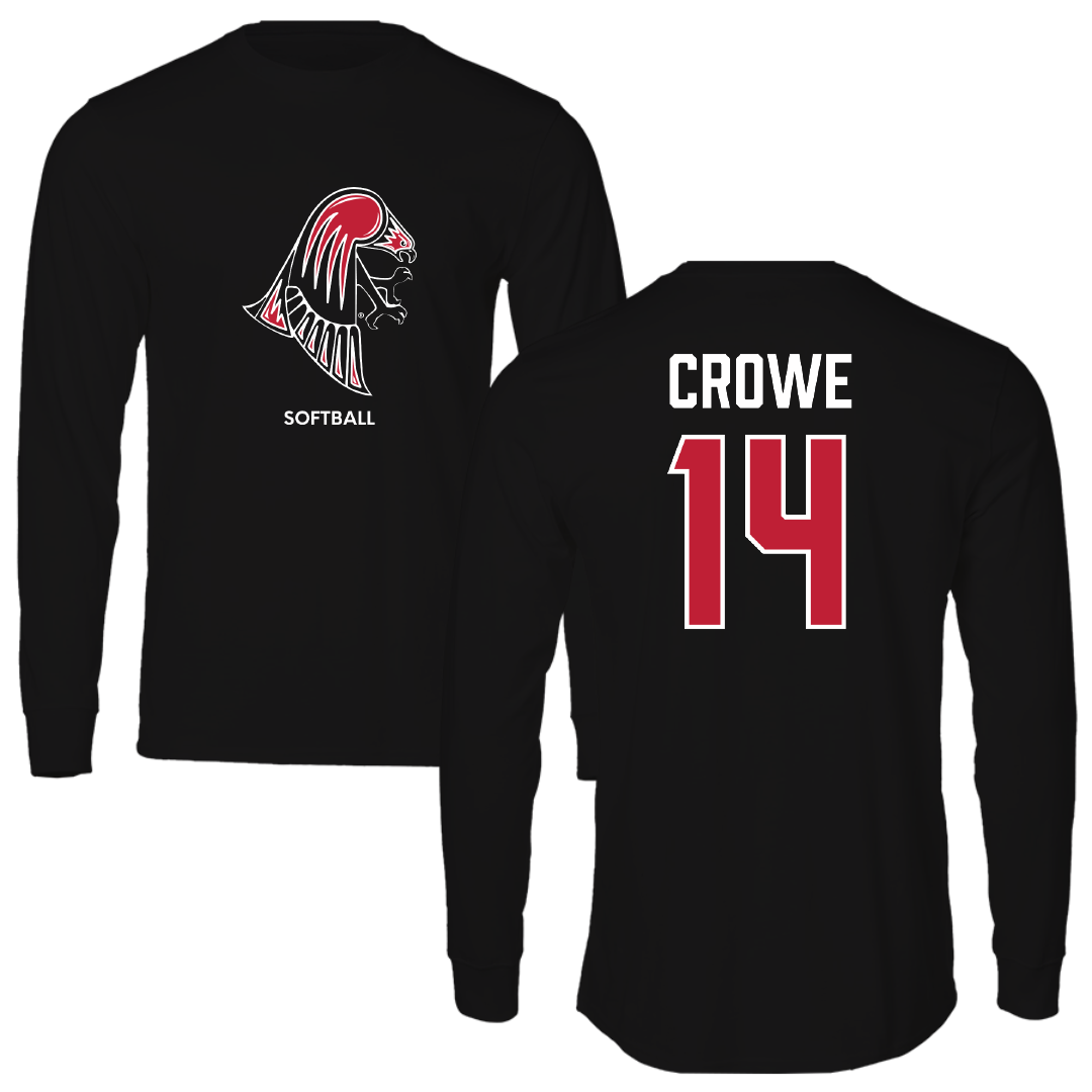 University of Wisconsin-River Falls Softball Black Mascot Performance Long Sleeve - #14 Emily Crowe