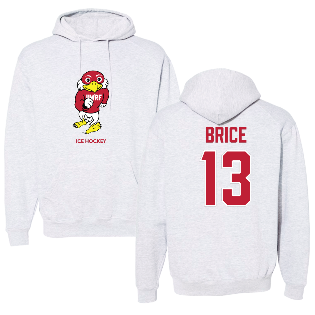 University of Wisconsin-River Falls Ice Hockey (W) Light Gray Hoodie - #13 Ellie Brice
