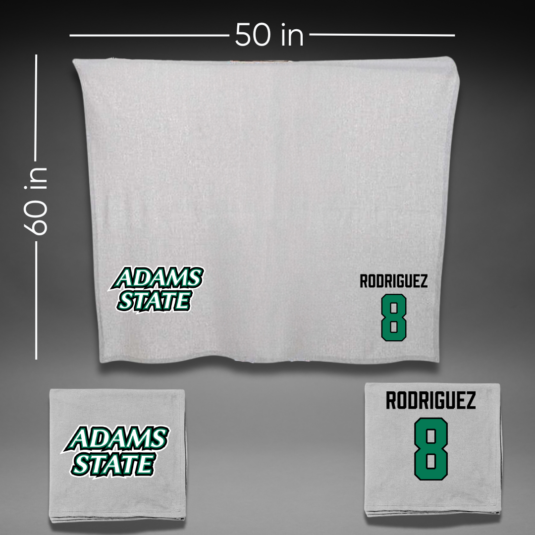 Adams State University Football Gray Blanket - #8 Benjamin Rodriguez