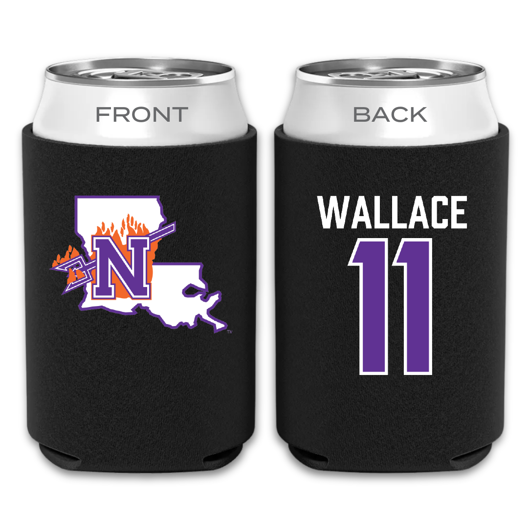 Northwestern State University Football Black Can Cooler - #11 Dane Wallace