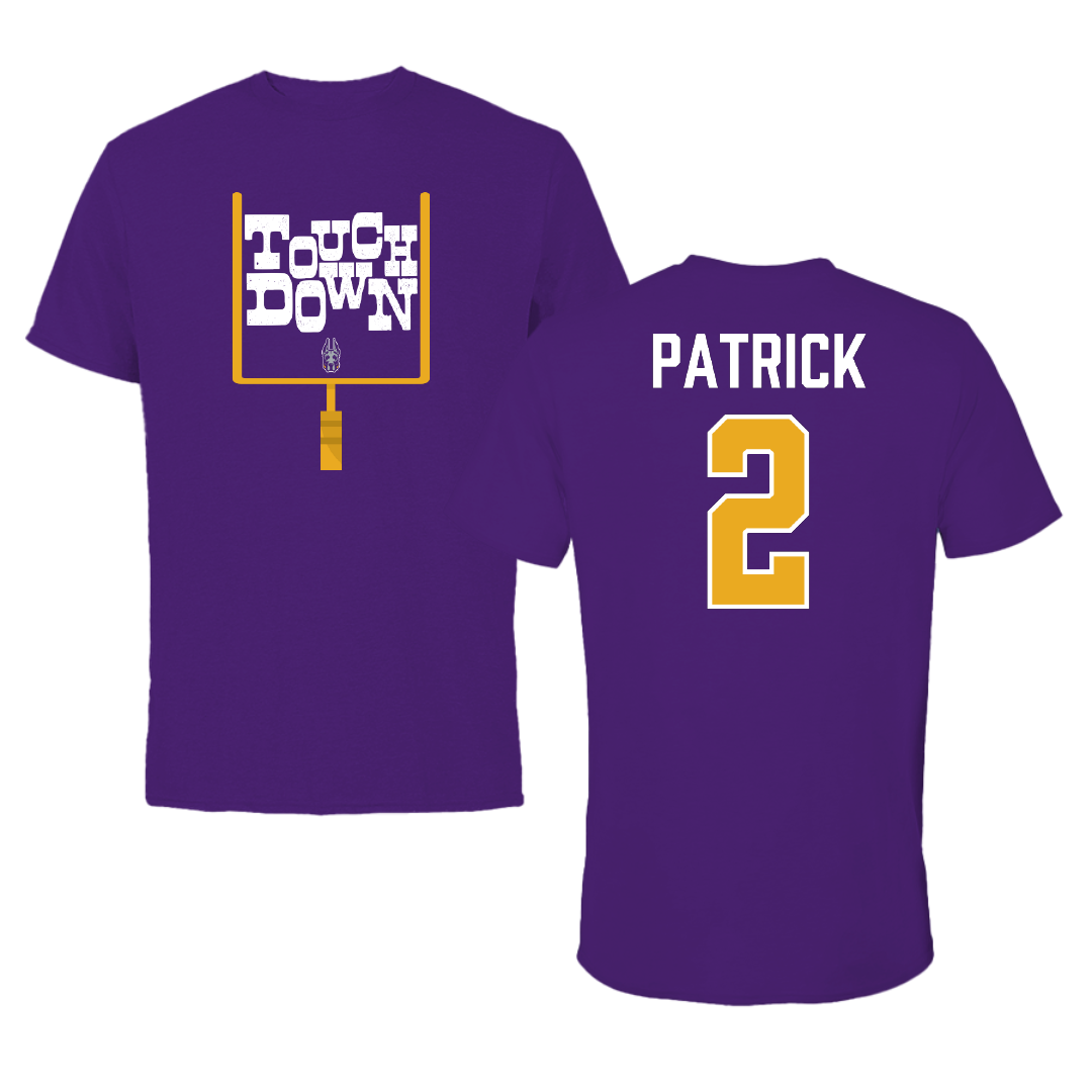 University at Albany Football Purple Touchdown Tee - #2 Denzel Patrick