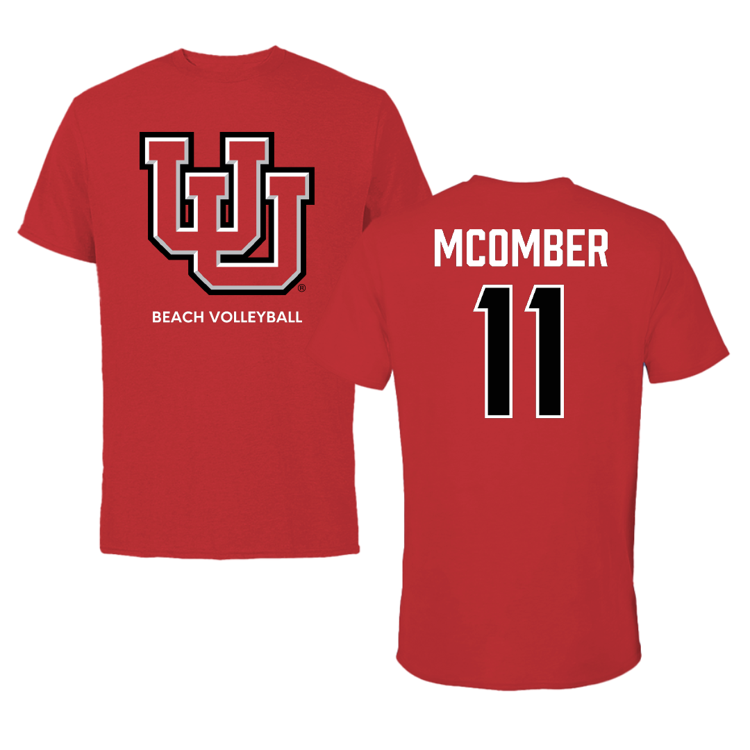 University of Utah Beach Volleyball Red Performance Tee - #11 Azure McOmber