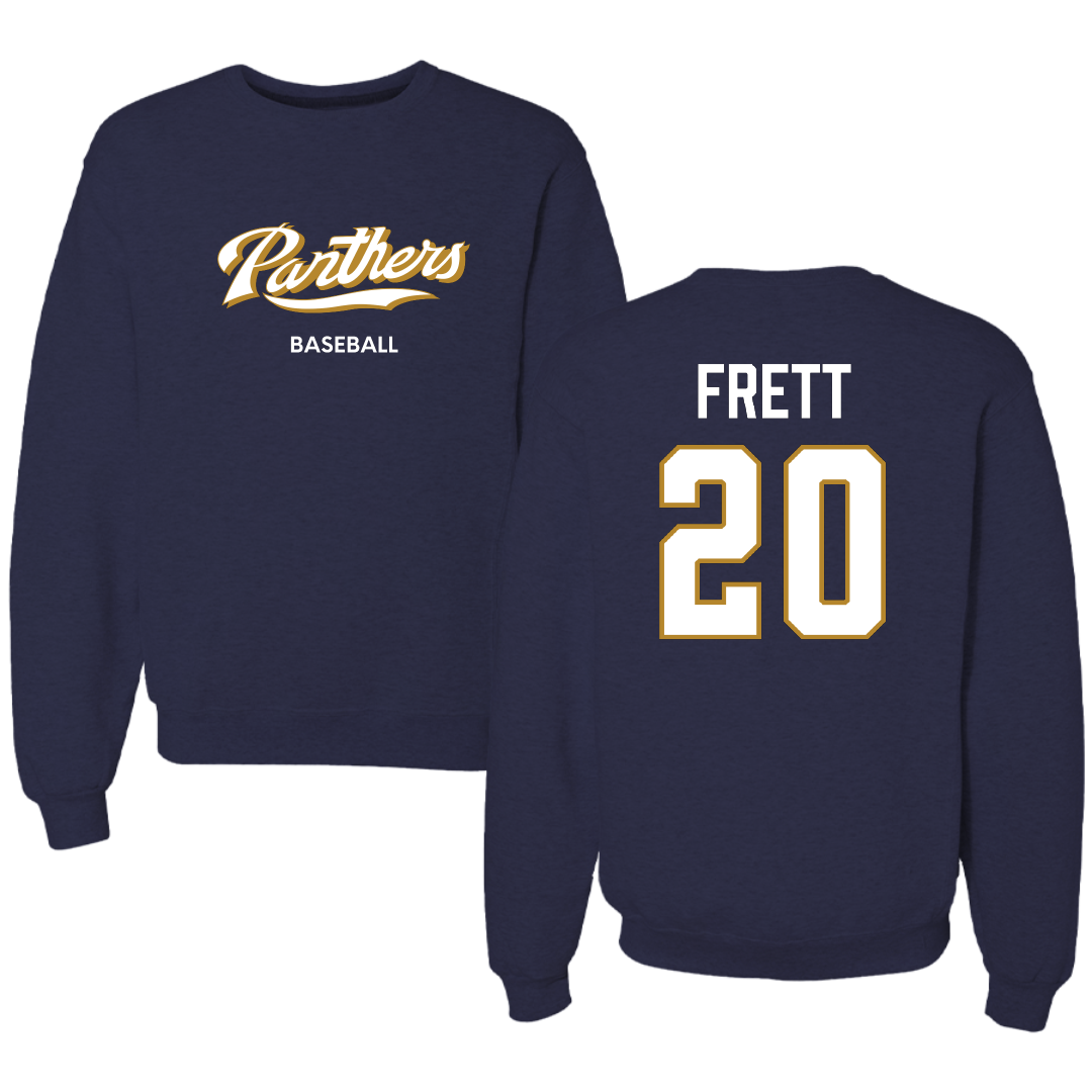 Florida International University Baseball Navy Panthers Crewneck - #20 Kishon Frett