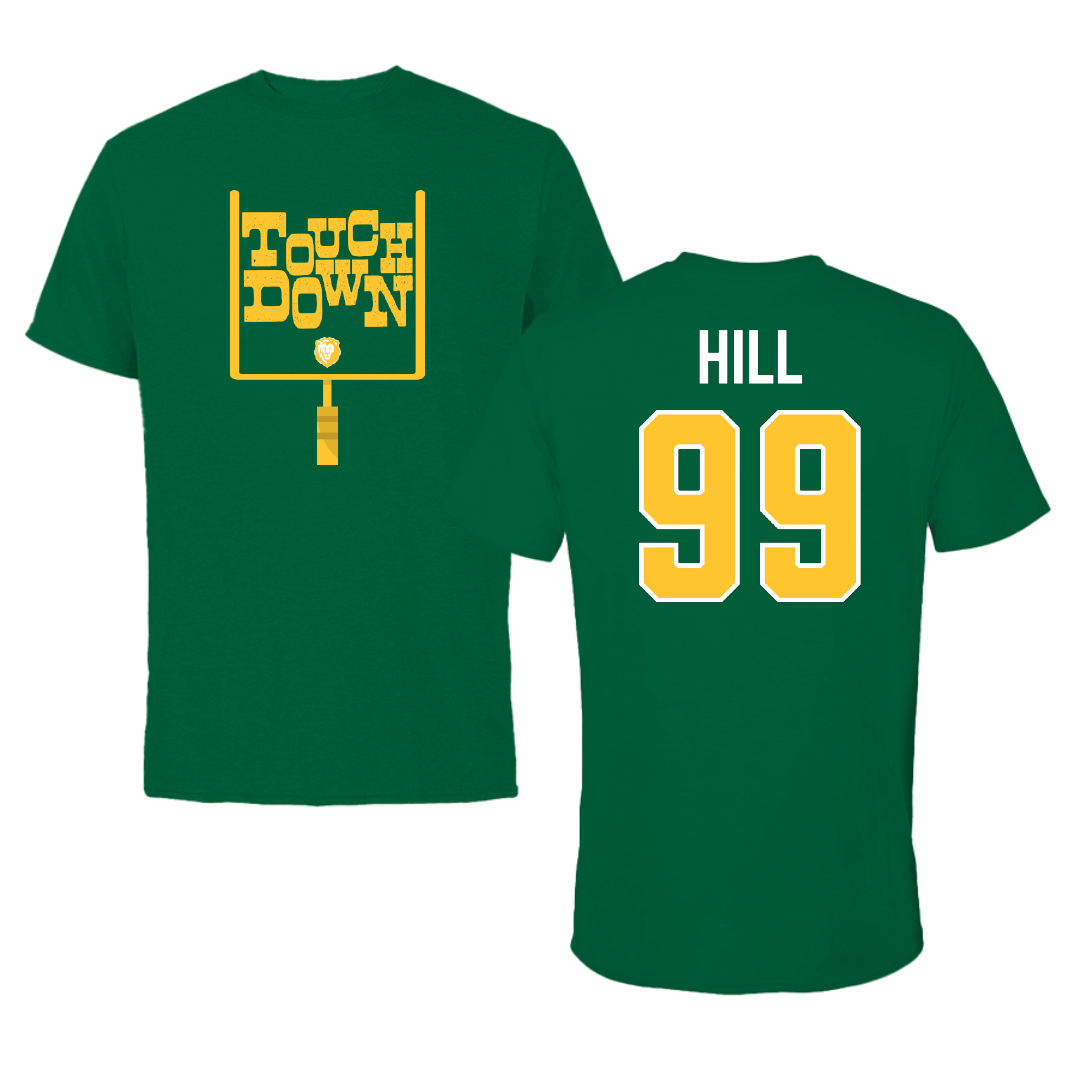 Southeastern Louisiana University Football Green Touchdown Tee - #99 Charles Hill