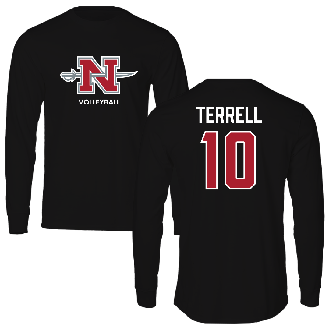 Nicholls State University Volleyball (W) Black Mascot Performance Long Sleeve - #10 Tierney Terrell