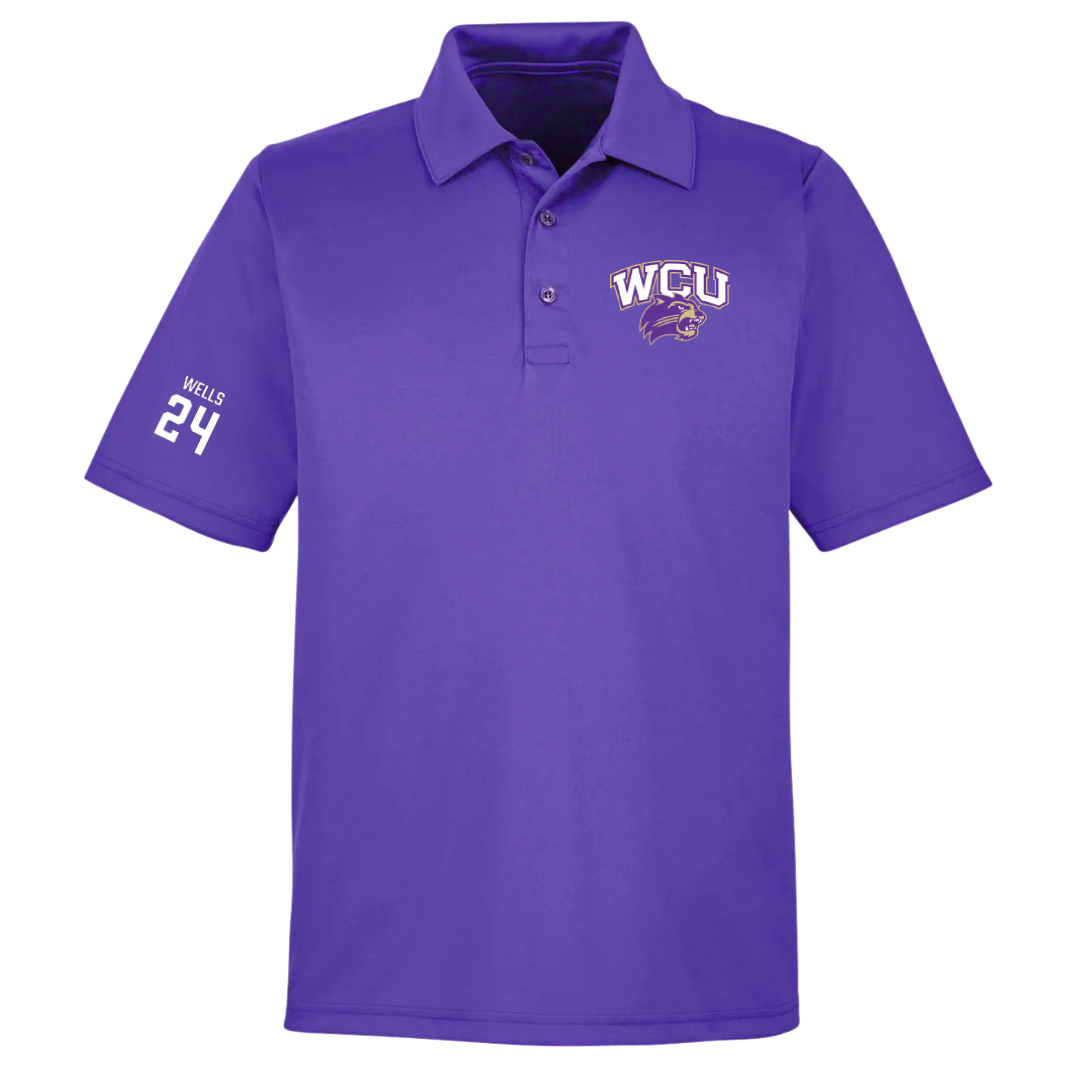 Western Carolina University Football Purple Polo - #24 Zayveon Wells