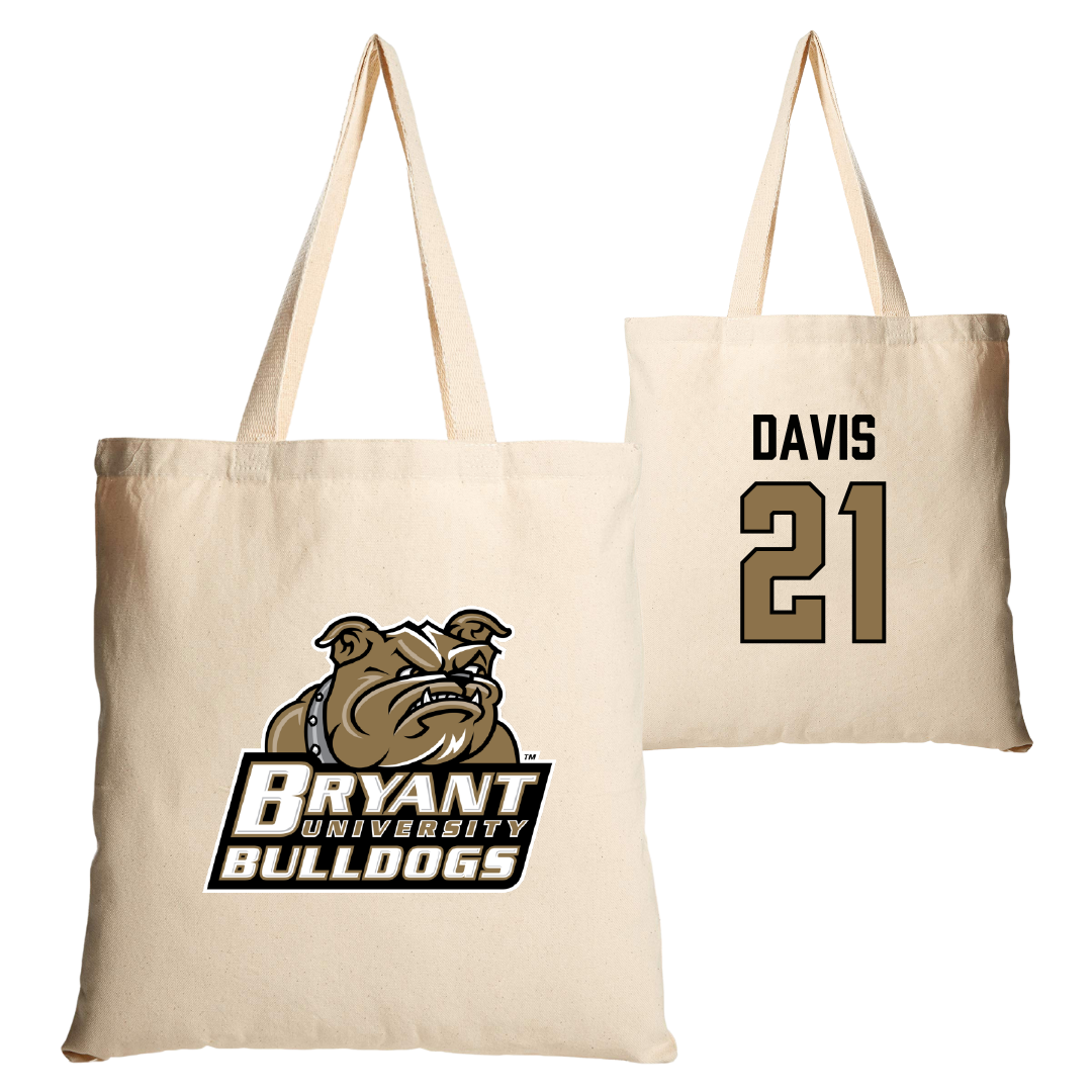 Bryant University Basketball Tan Canvas Tote Bag - #21 Aaron Davis