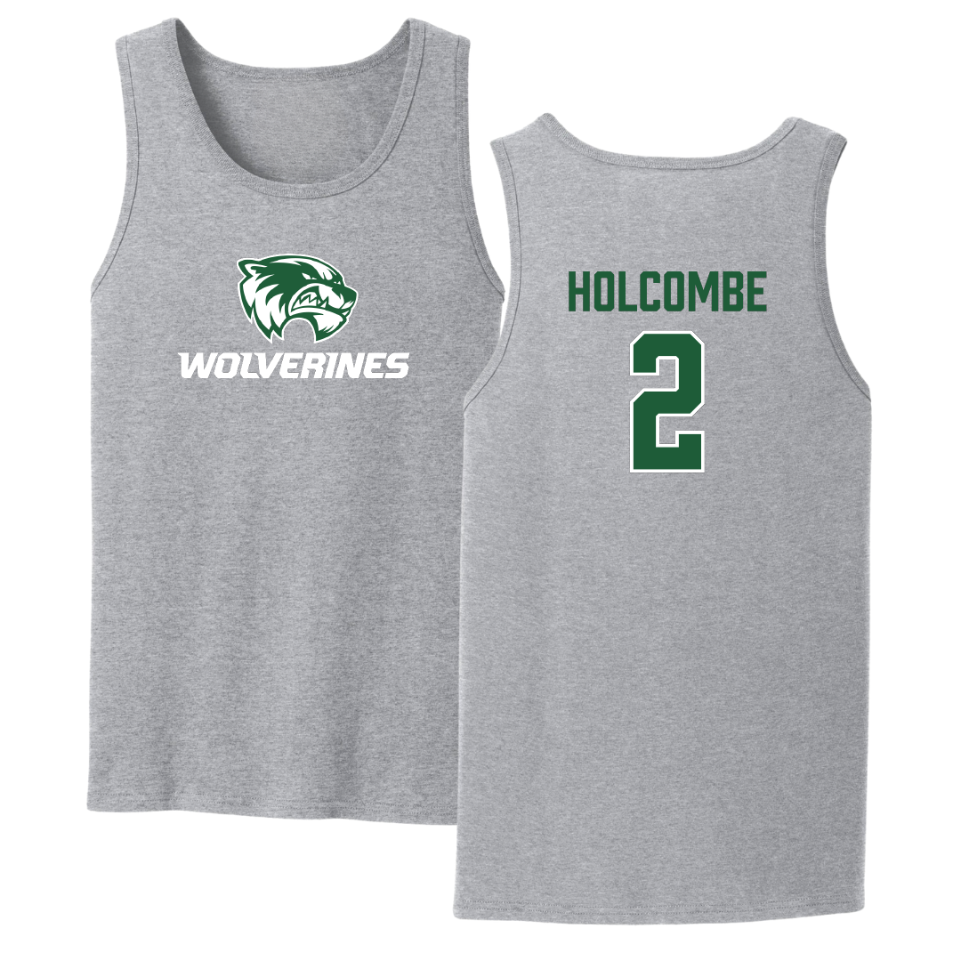 Utah Valley University Basketball Sport Gray Tank Top - #2 Jackson Holcombe