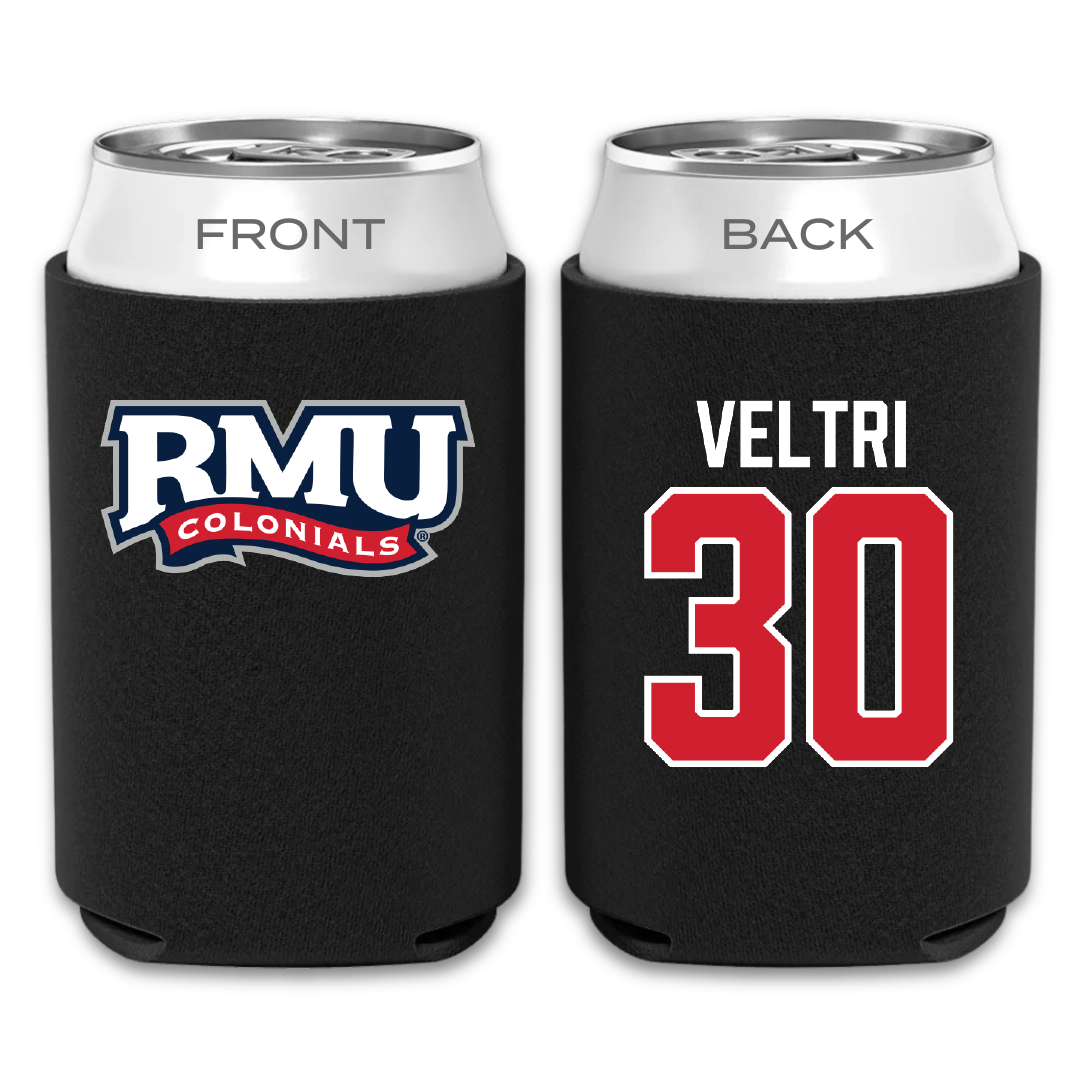 Robert Morris University Ice Hockey Black Can Cooler - #30 Chad Veltri