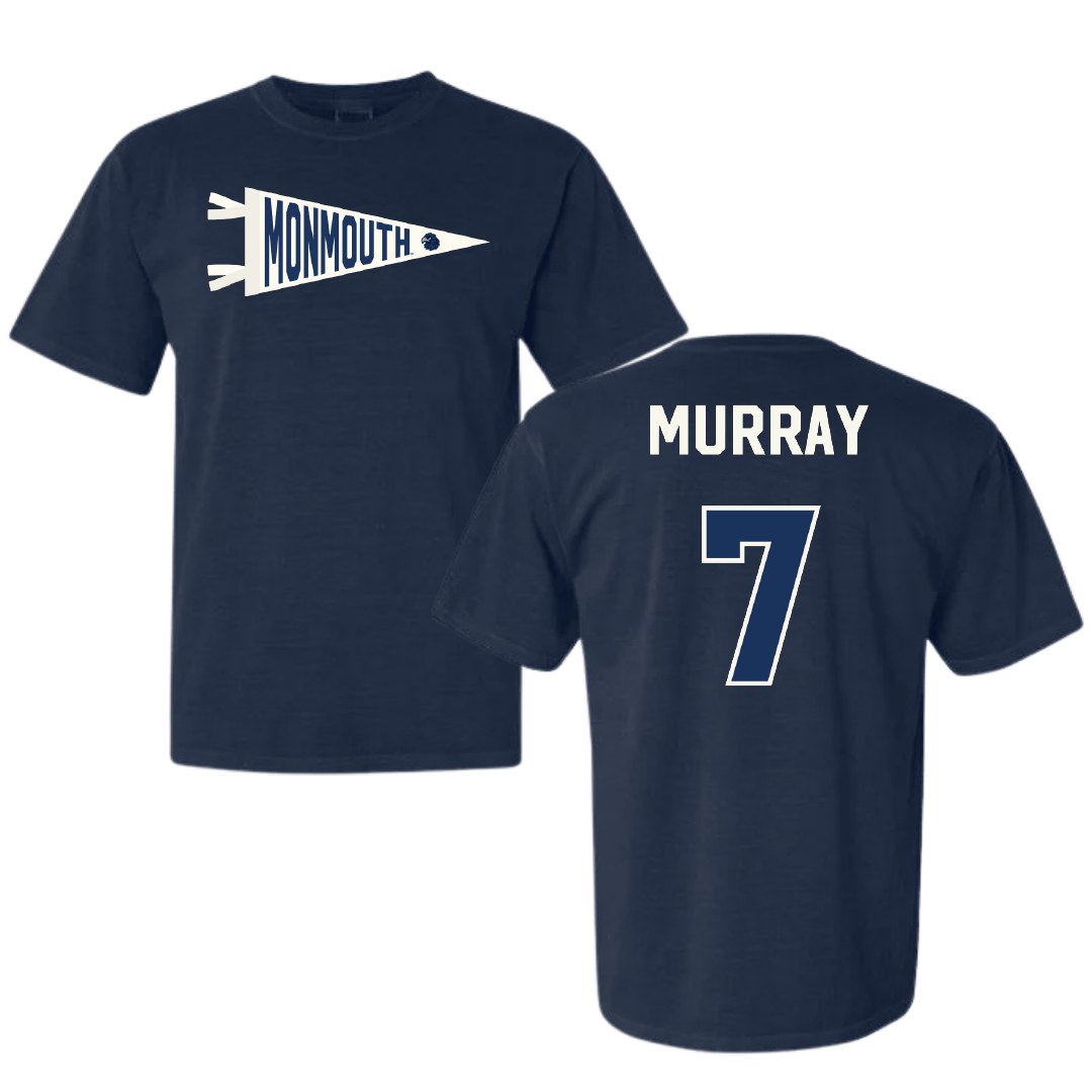 Monmouth University Basketball Navy Pennant Comfort Colors Tee - #7 Isabella Murray