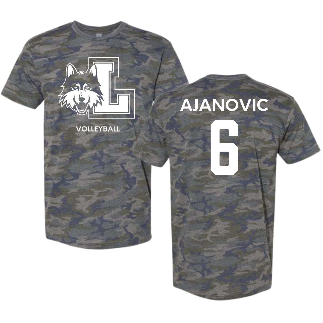Loyola University-Chicago Volleyball (W) Vintage Camo Tee - #6 Esma Ajanovic
