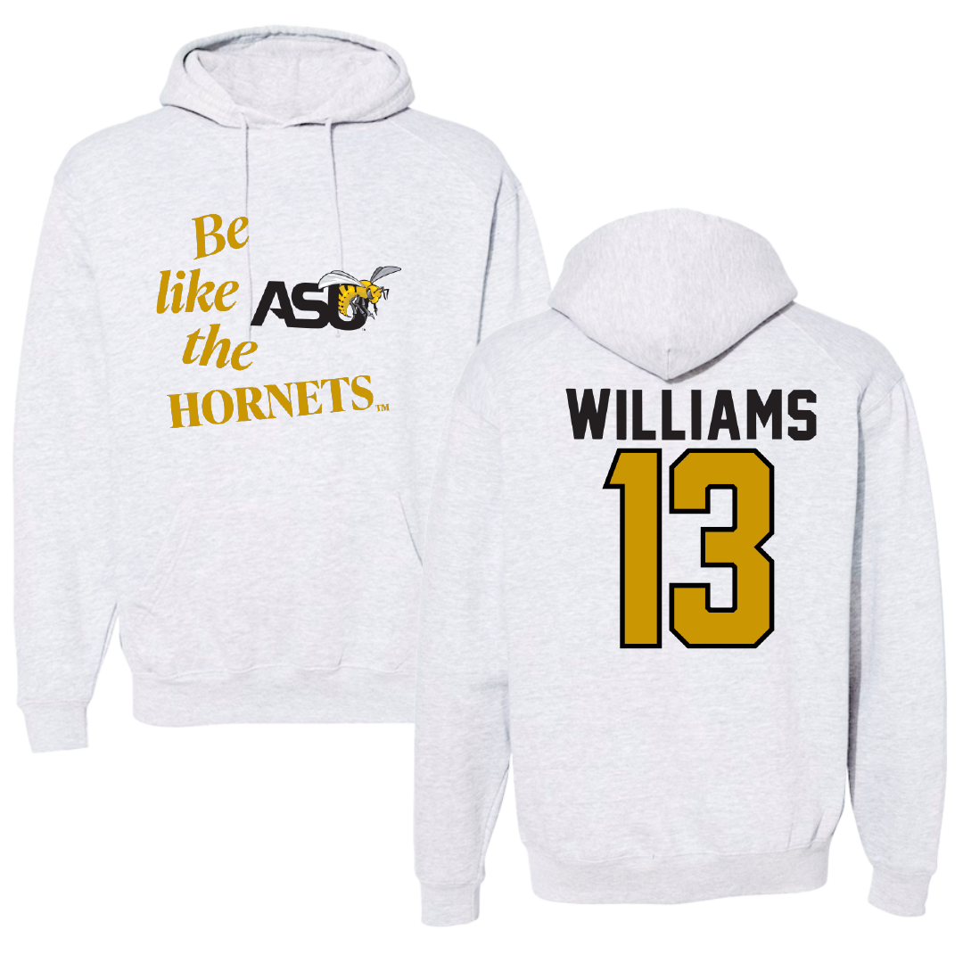 Alabama State University Softball Light Gray Be Like Us Hoodie - #13 Bailee Williams