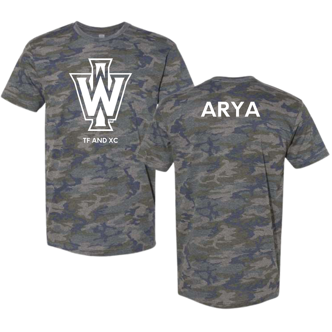 Illinois Wesleyan University TF and XC Vintage Camo Tee - Justin Arya