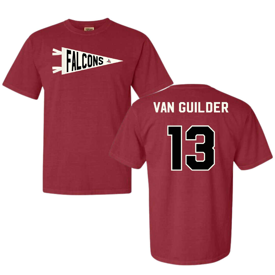 University of Wisconsin-River Falls Soccer Crimson Pennant Comfort Colors Tee - #13 Greta Van Guilder