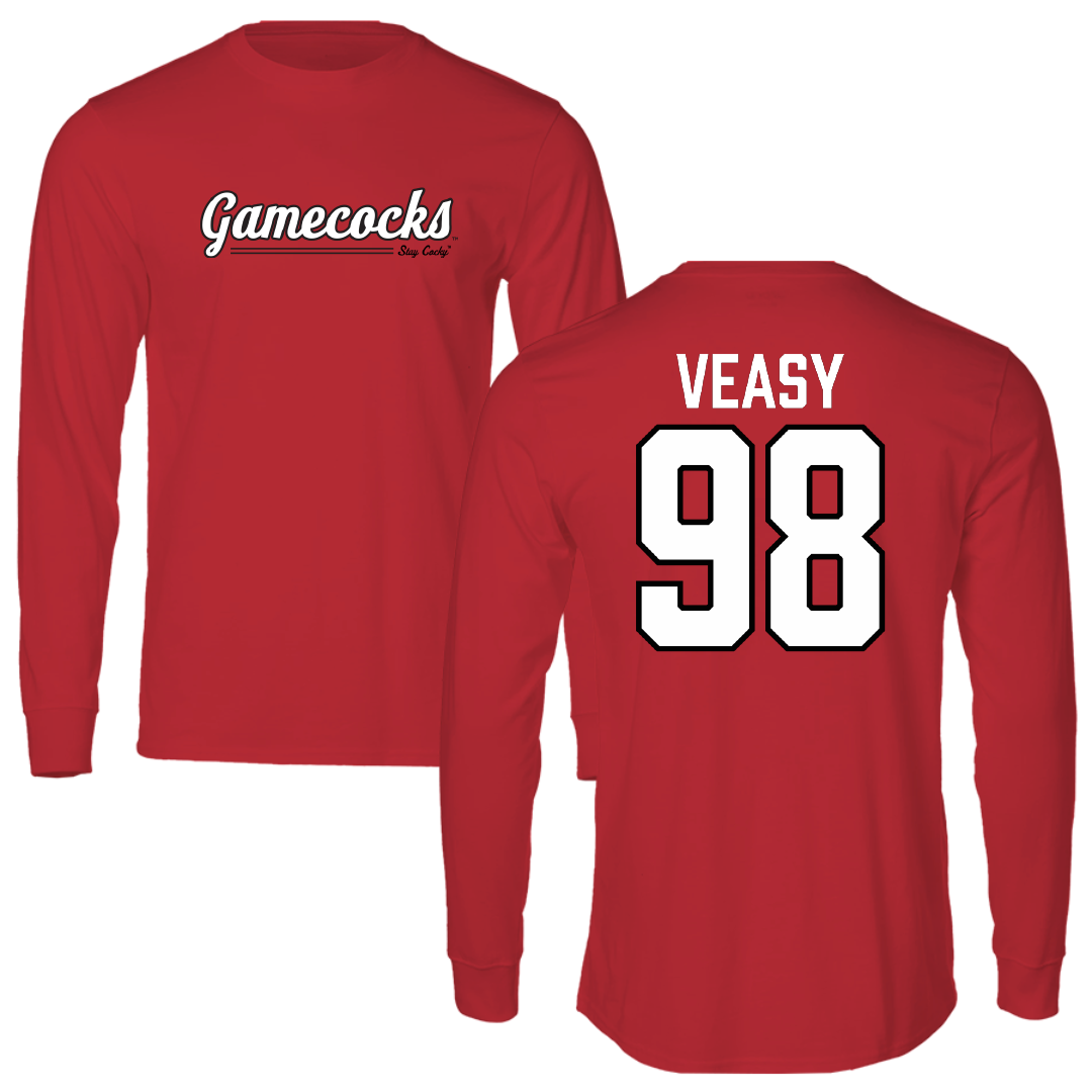 Jacksonville State University Football Red General Long Sleeve - #98 Jackson Veasy