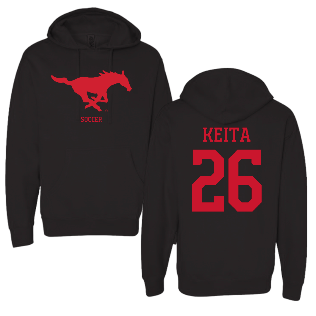 Southern Methodist University Soccer (M) Black Mascot Hoodie - #26 Ibrahim Keita