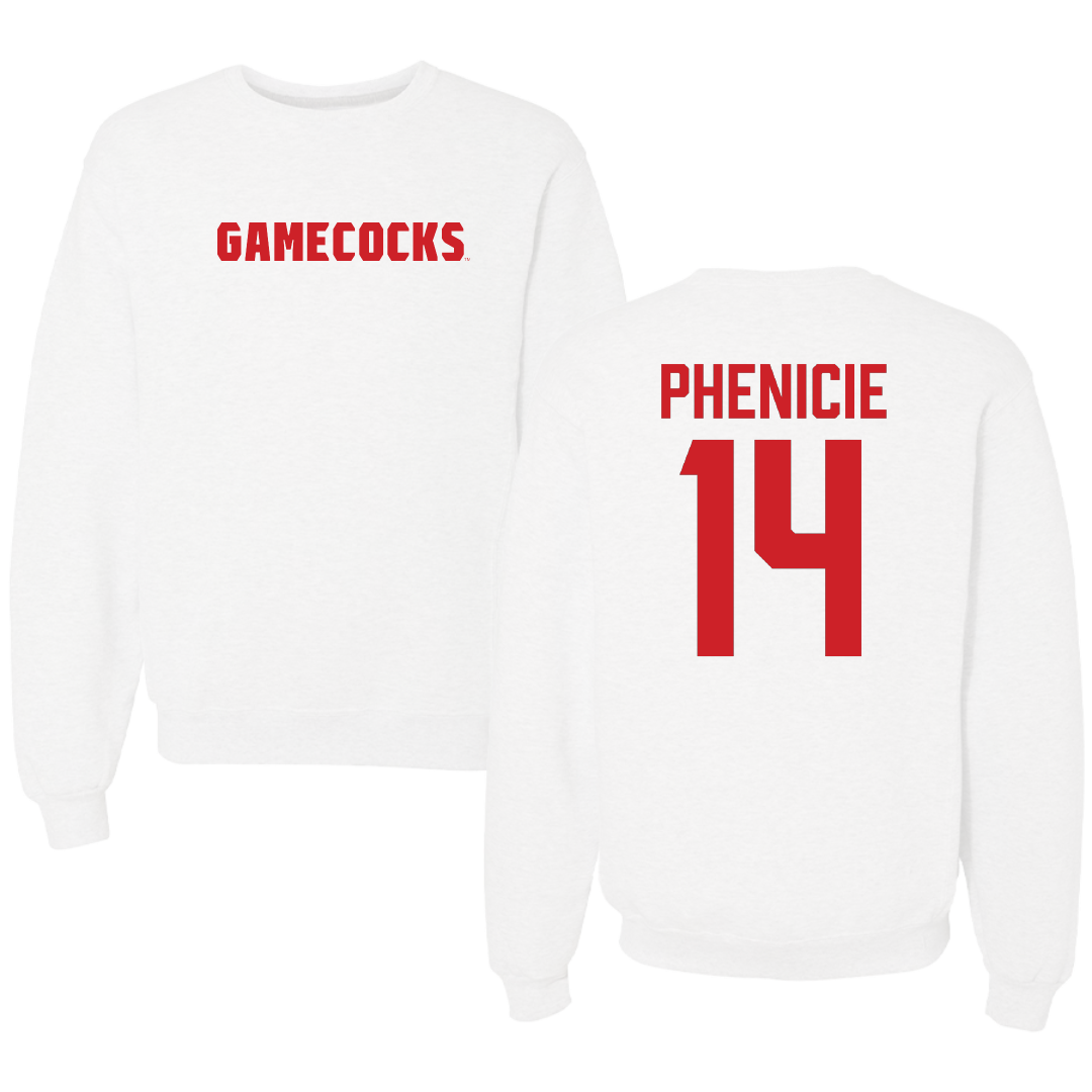 Jacksonville State University Volleyball White Crewneck - #14 Parker Phenicie