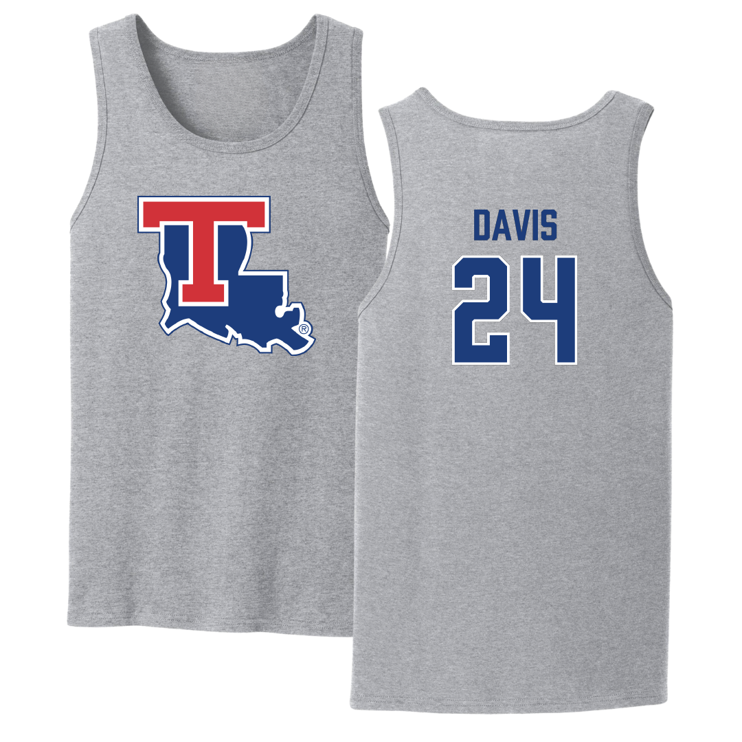 Louisiana Tech University Baseball Sport Gray Tank Top - #24 Dalton Davis