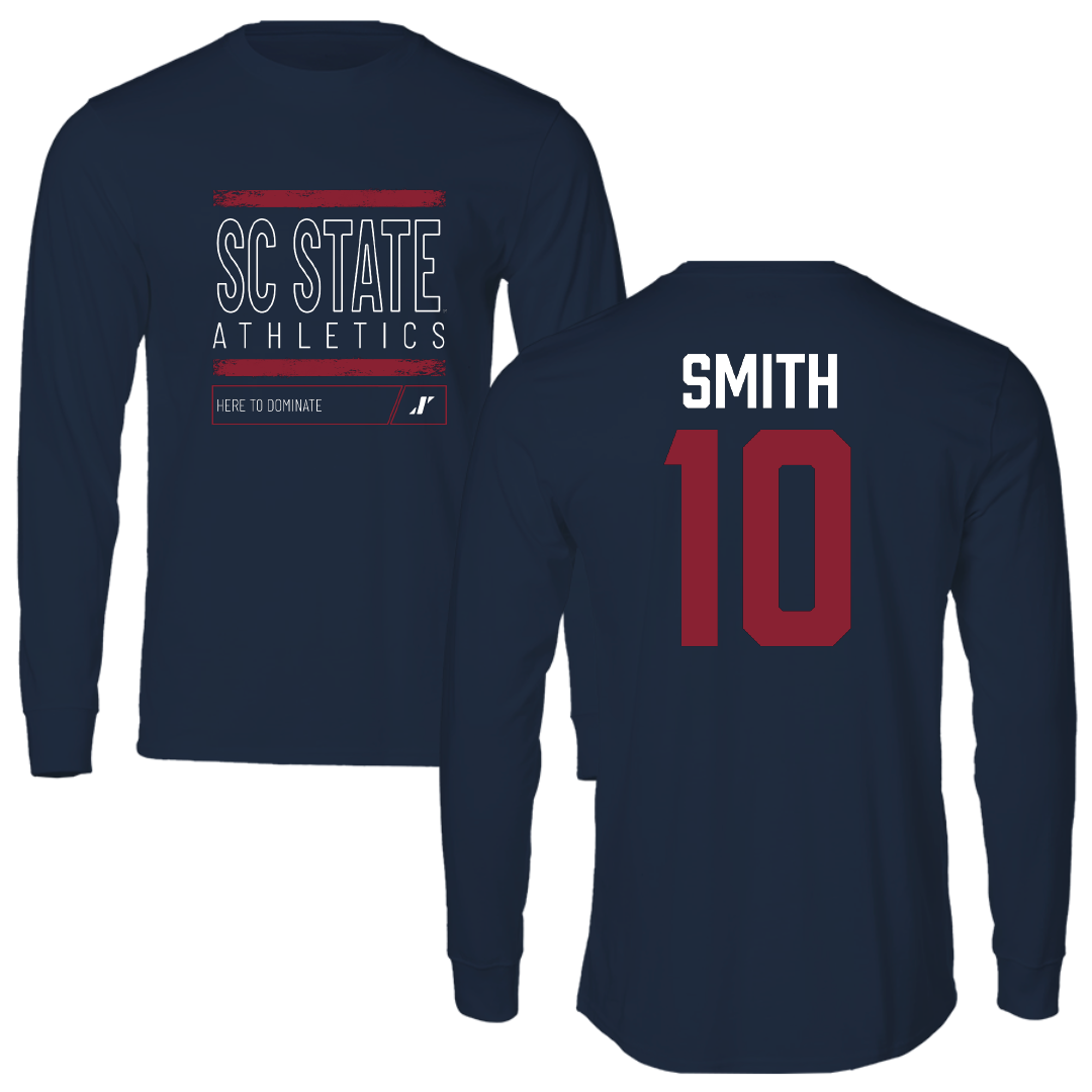 South Carolina State University Football Navy Dominate Long Sleeve - #10 Tyler Smith