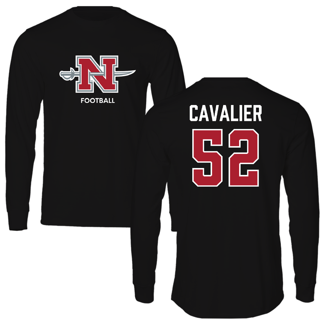 Nicholls State University Football Black Mascot Performance Long Sleeve - #52 Andrew Cavalier