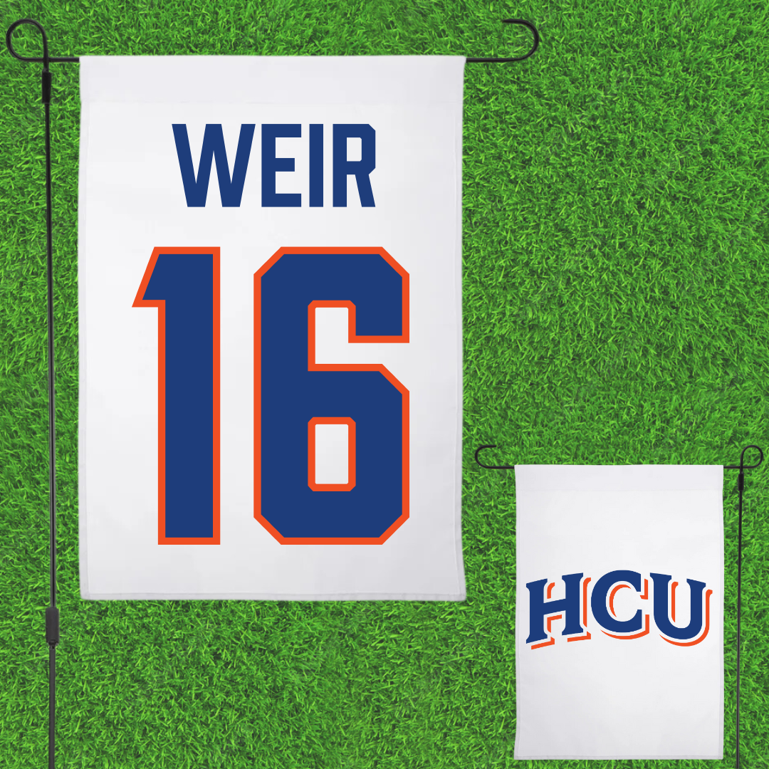 Houston Christian University Football White Garden Flag - #16 Jake Weir