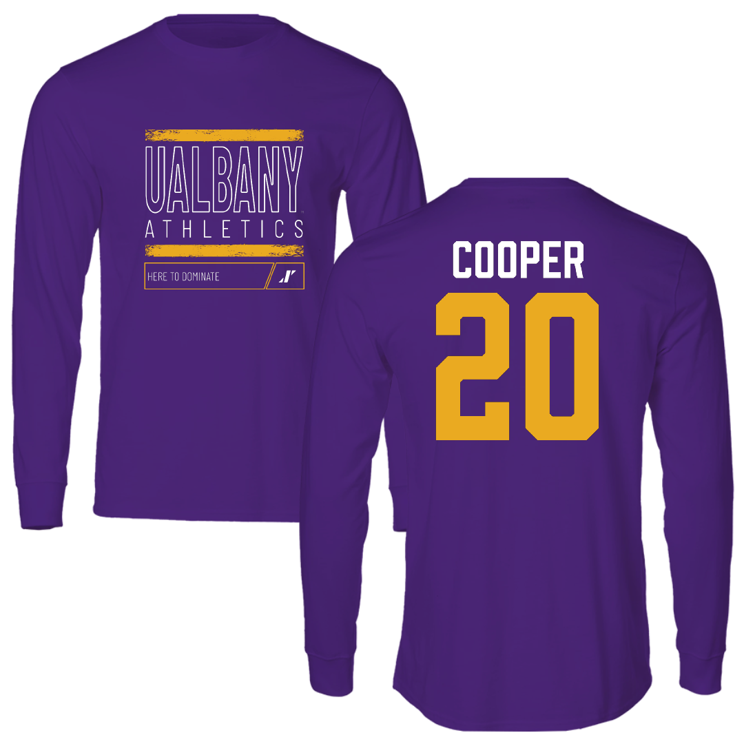 University at Albany Basketball Purple Dominate Long Sleeve - #20 Kayla Cooper
