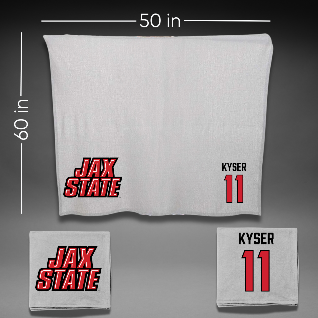 Jacksonville State University Softball Gray Blanket - #11 Makalyn Kyser