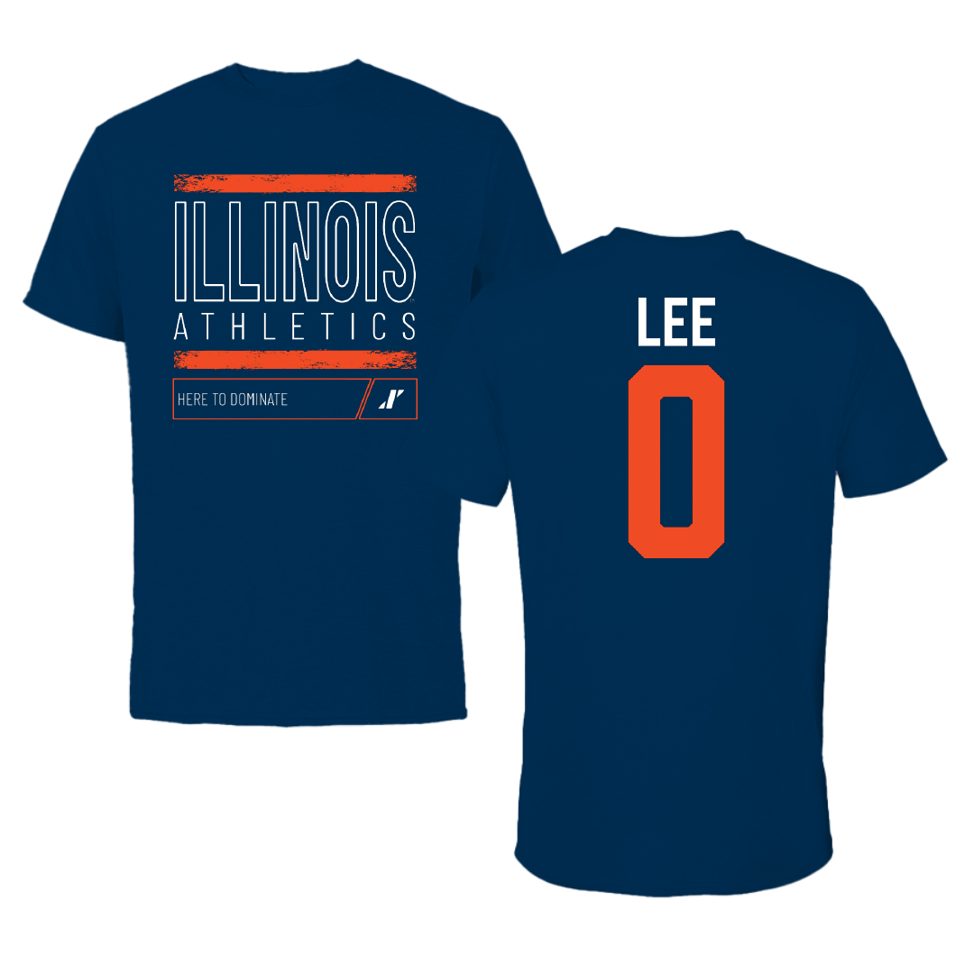 University of Illinois Soccer Navy Dominate Performance Tee - #0 Izzy Lee