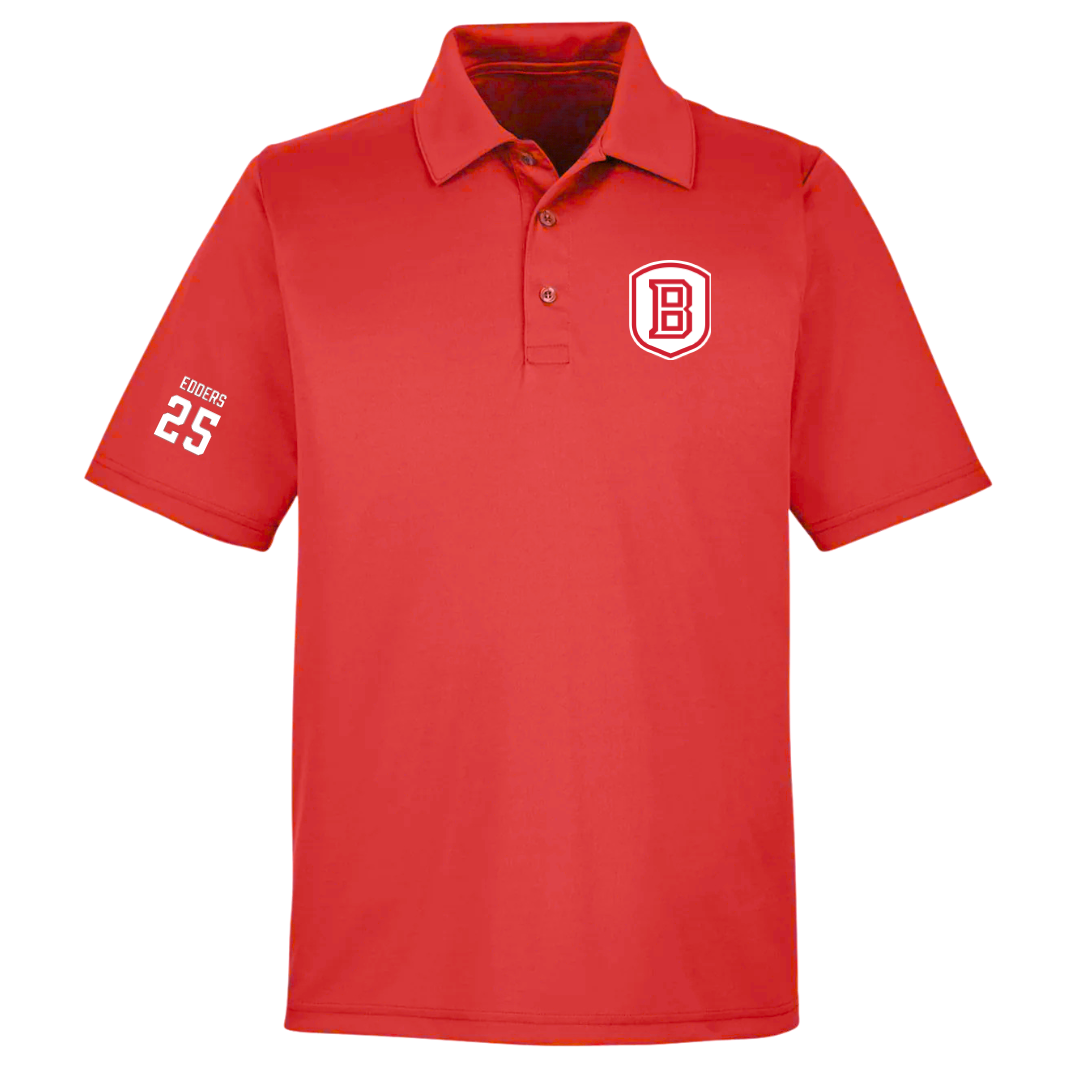 Bradley University Baseball Red Polo - #25 Noah Edders