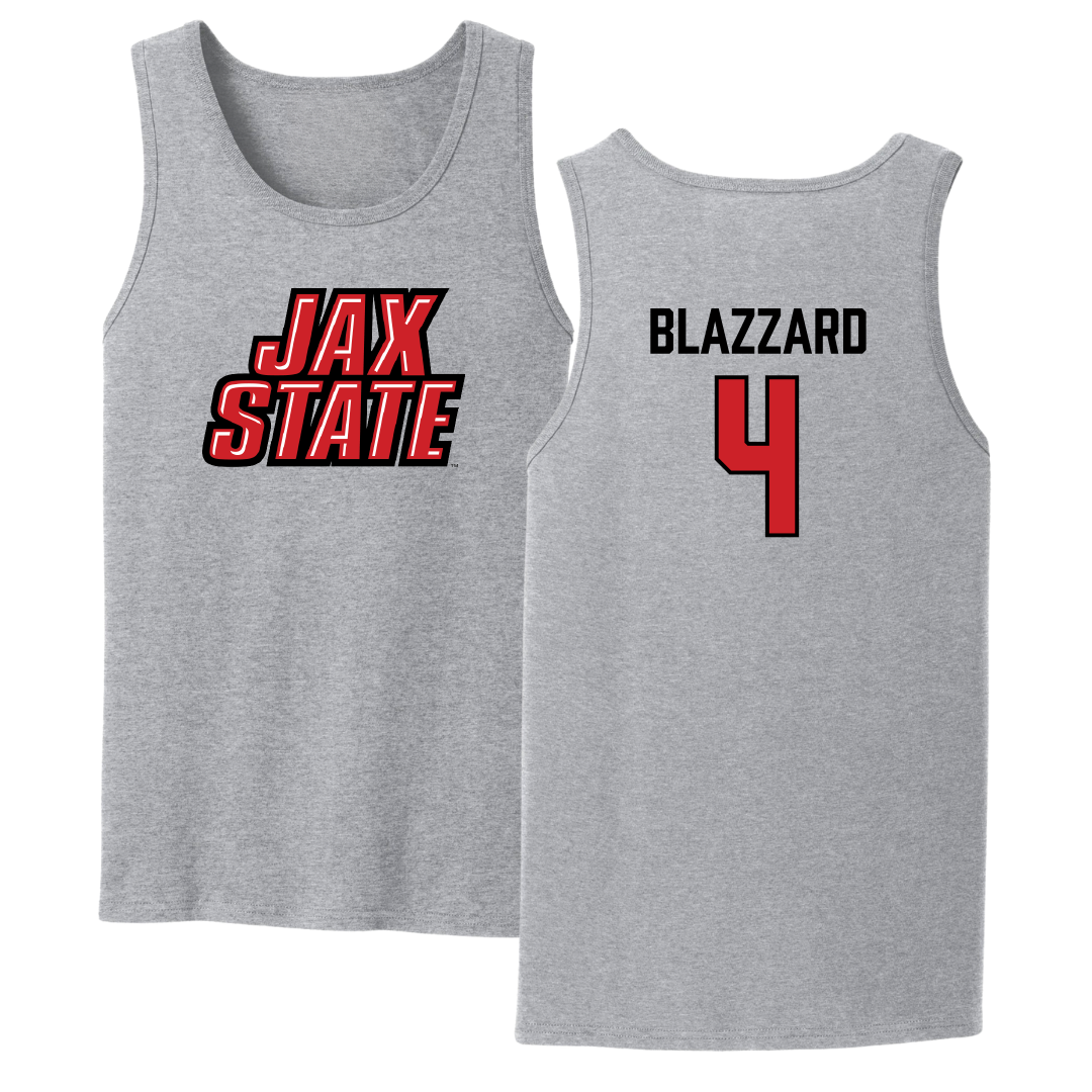 Jacksonville State University Volleyball Sport Gray Tank Top - #4 Morgan Blazzard