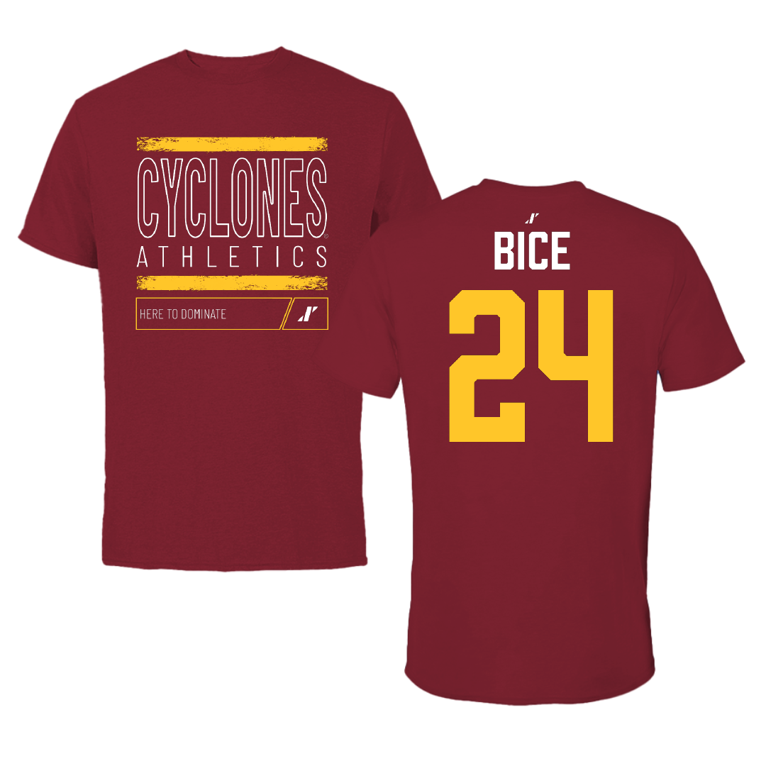 Iowa State University Soccer Cardinal Dominate Tee - #24 Jocelyn Bice