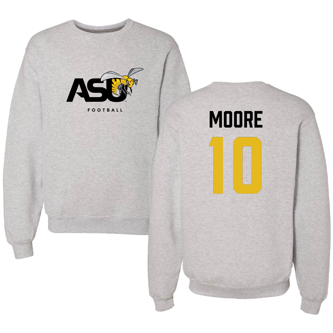 Alabama State University Football Light Gray Crewneck - #10 Jaden Moore