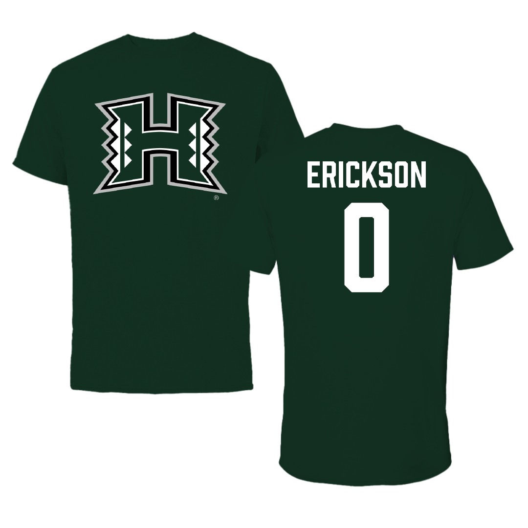 University of Hawaii Basketball (M) Forest Green Tee - #0 Hunter Erickson