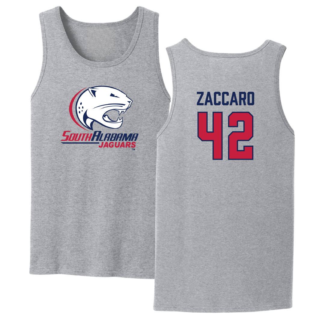 University of South Alabama Football Sport Gray Tank Top - #42 Anthony Zaccaro