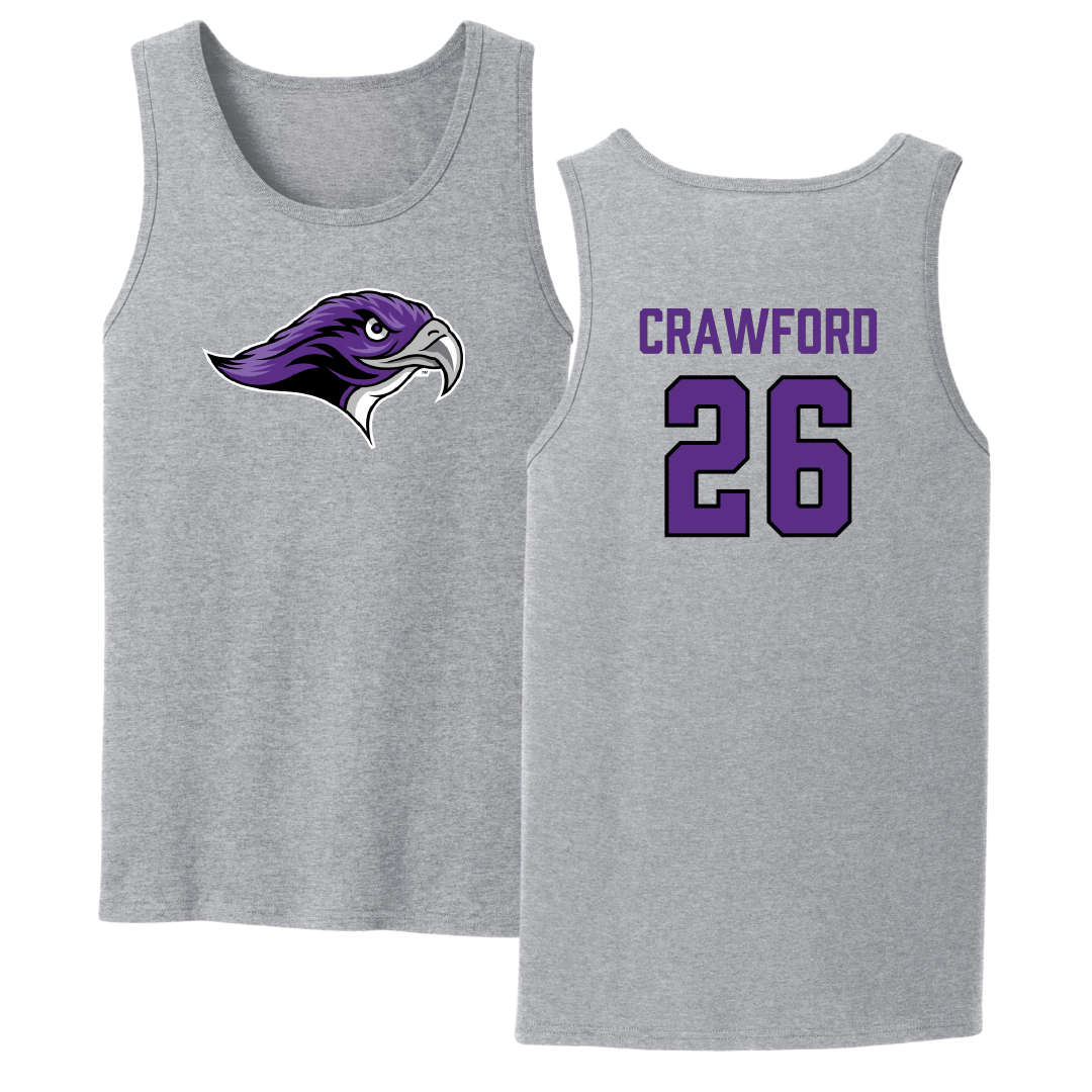 Stonehill College Football Sport Gray Tank Top - #26 Marcus Crawford