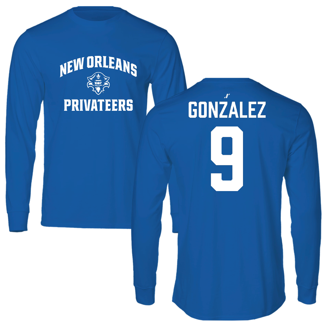 University of New Orleans Baseball Blue General Long Sleeve - #9 Matt Gonzalez