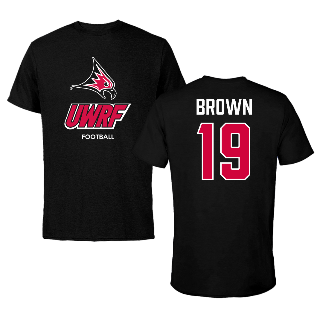 University of Wisconsin-River Falls Football Black Performance Tee - #19 Dylan Brown