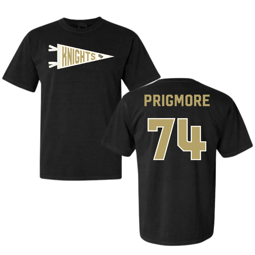 University of Central Florida Football Black Pennant Comfort Colors Tee - #74 Matthew Prigmore