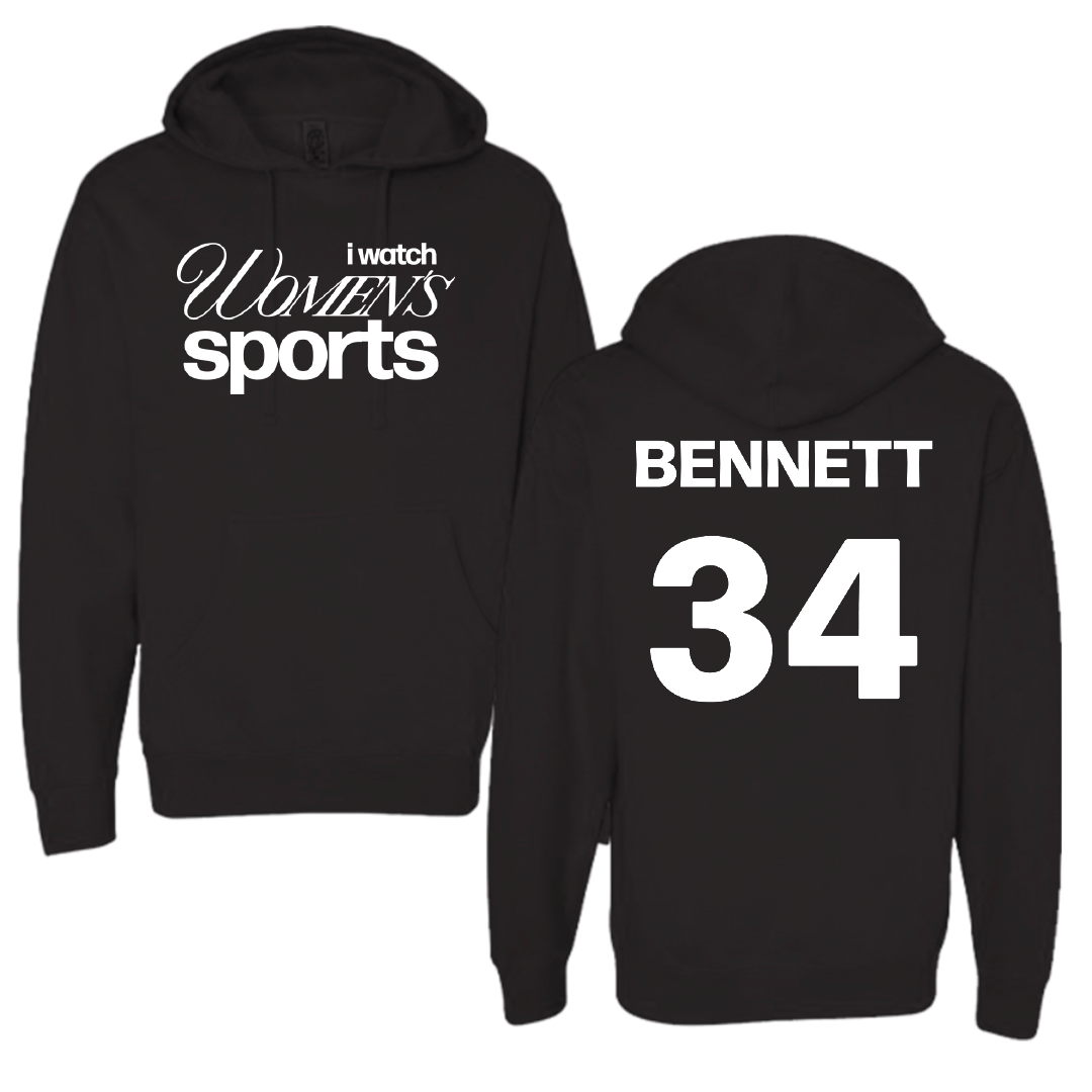 George Mason University Soccer Black WHM Hoodie - #34 Jazmine Bennett