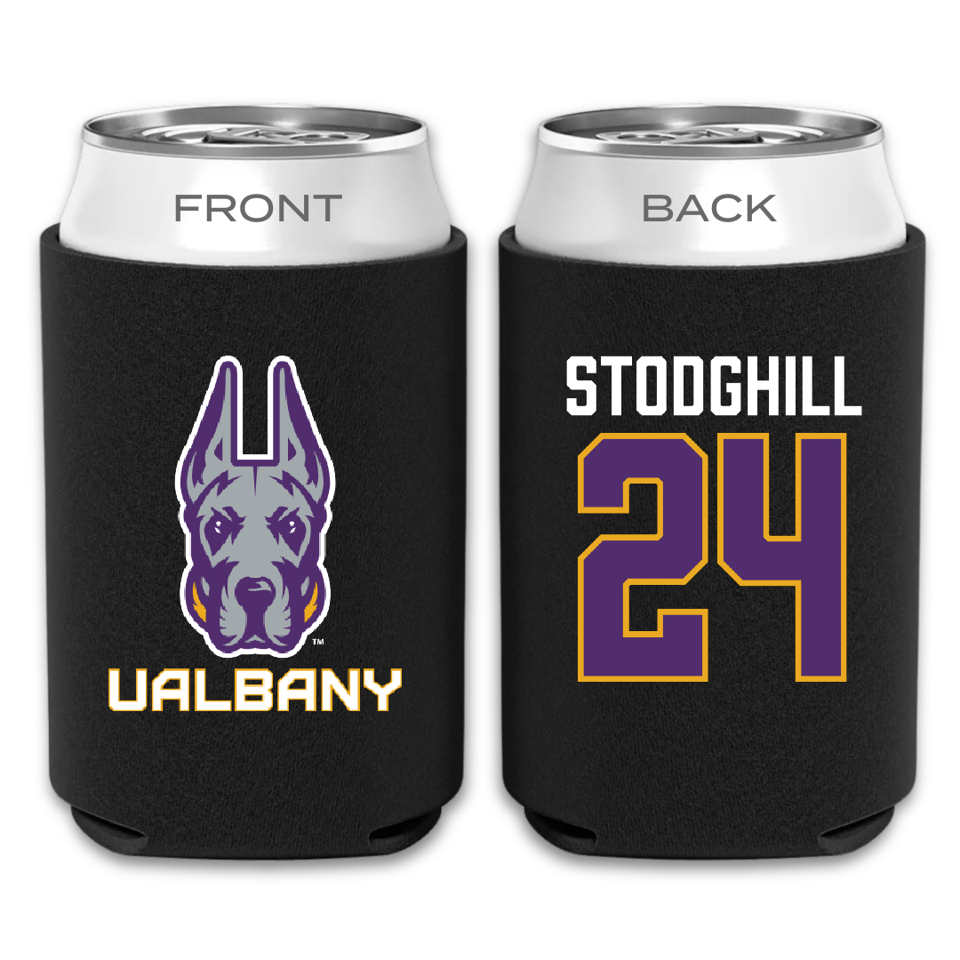 University at Albany Football Black Can Cooler - #24 Cam Stodghill