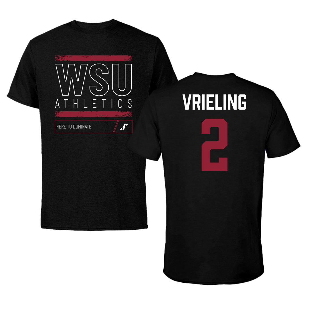 Washington State University Volleyball Black Dominate Performance Tee - #2 Taryn Vrieling