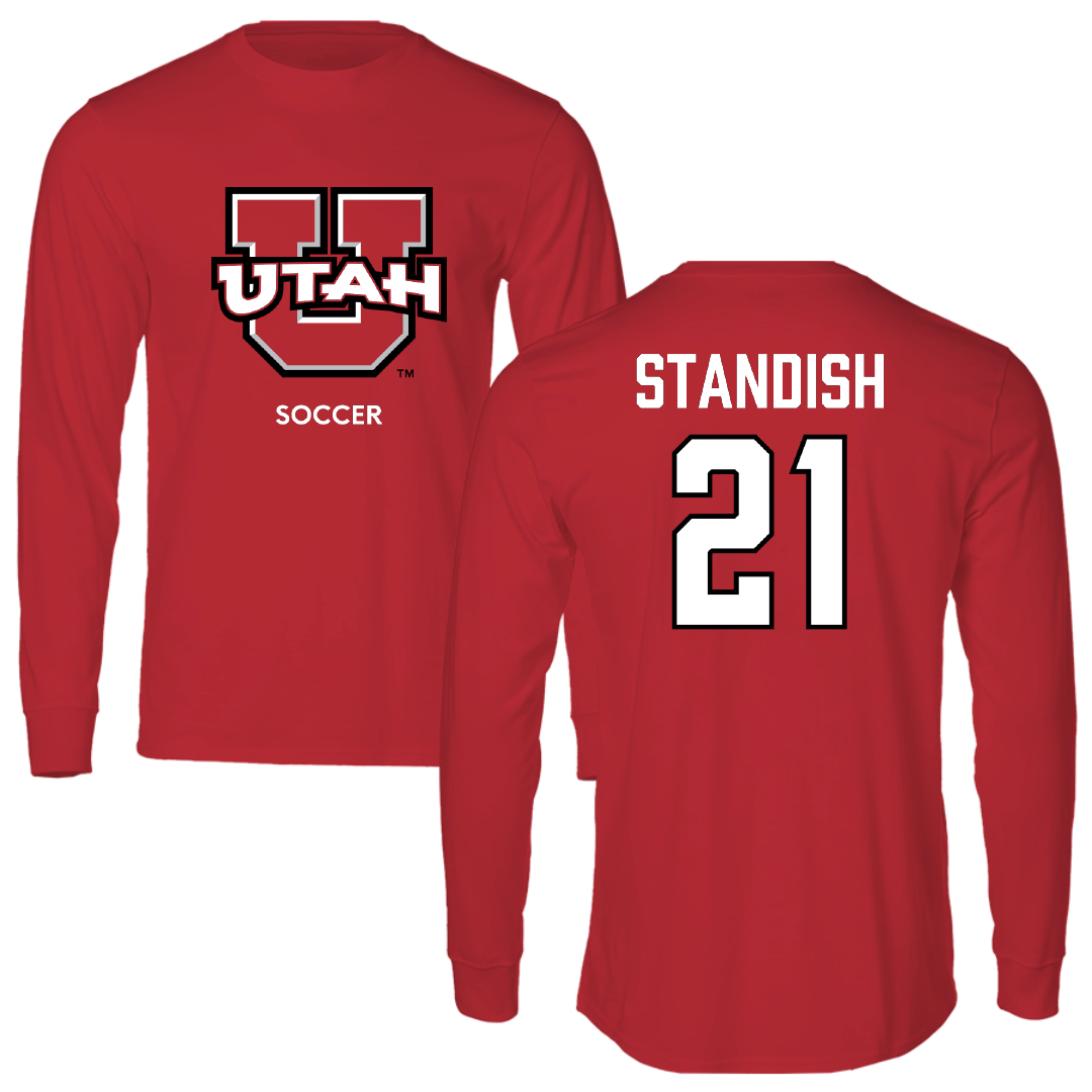 University of Utah Soccer (W) Red Utes Long Sleeve - #21 Kaela Standish